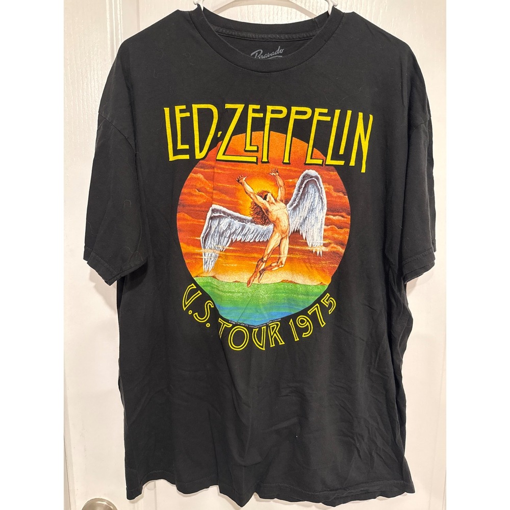 Led Zeppelin US Tour 1975 Graphic T-Shirt VTG Y2K Mens XL 2008 Icarus Rock Rare